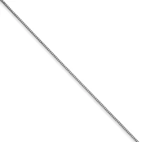 0.5mm, 10k White Gold, Box Chain Necklace