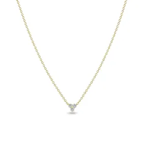 14k Prong Diamond Trio Necklace