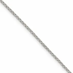 1.5mm Rhodium Plated Sterling Silver Rolo Chain Necklace, 18-20 Inch