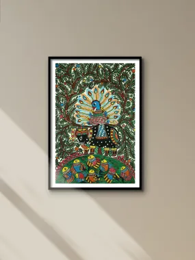 A New Feathery King Madhubani Painting by Ambika Devi