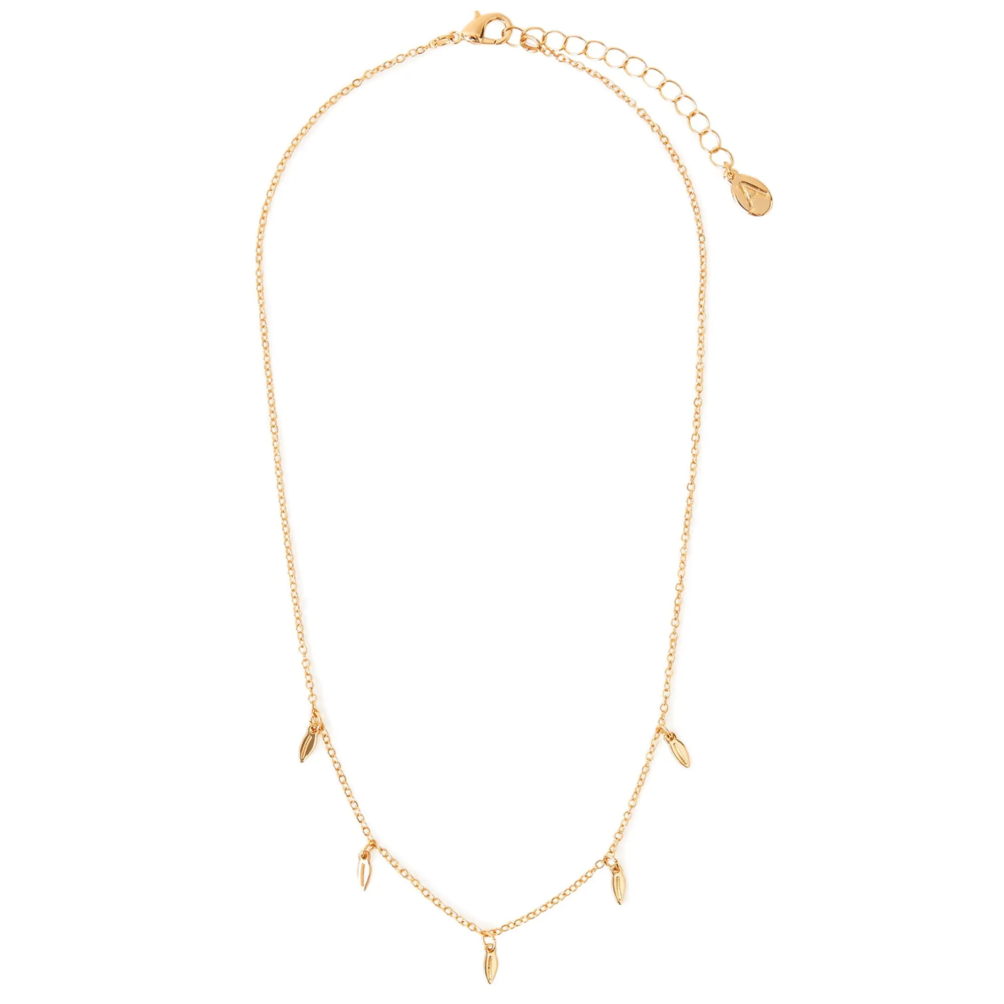 Accessorize London Women's Gold Leaf Station Necklace