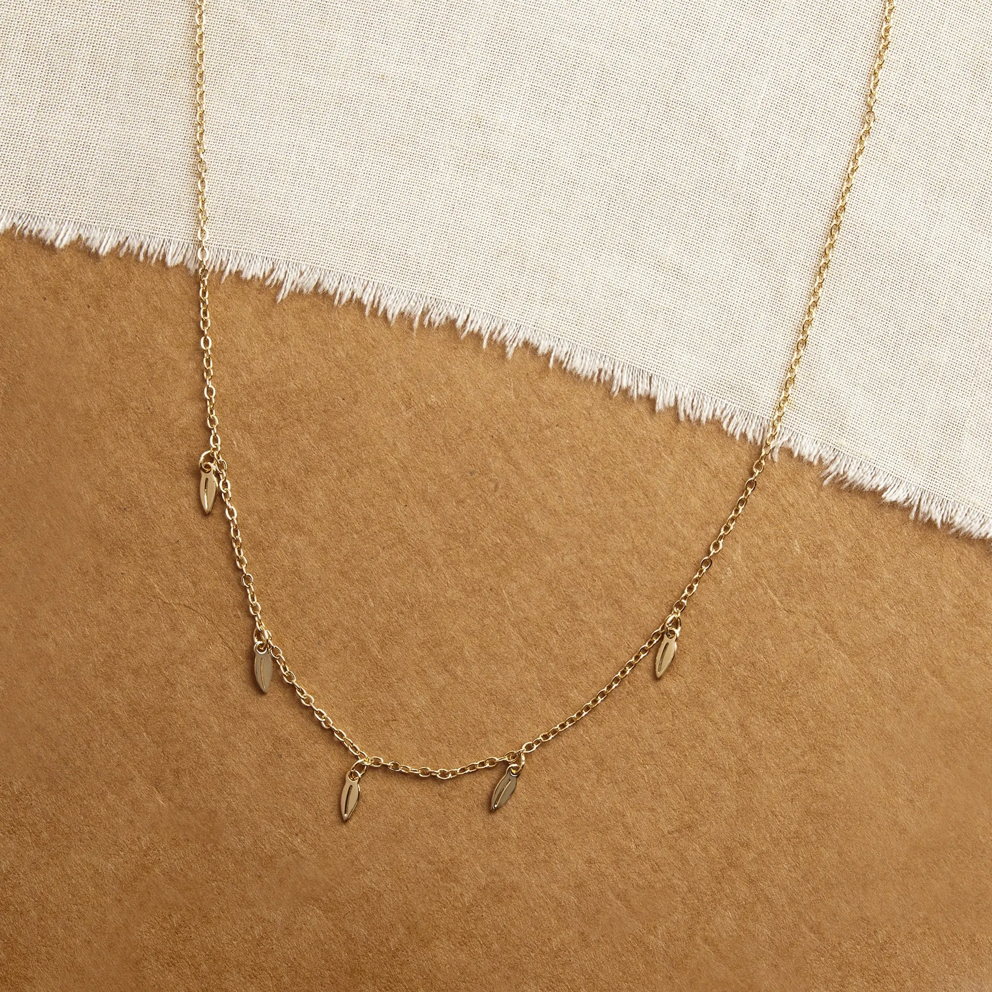 Accessorize London Women's Gold Leaf Station Necklace