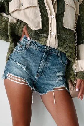 Adventure's Waiting Distressed High Rise Shorts (Medium)