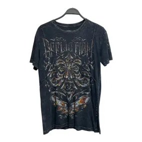 AFFLICTION/T-Shirt/S/Cotton/BLK/All Over Print/