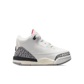 Air Jordan 3 Retro (TD) White Cement Reimagined - Summit White/Fire Red