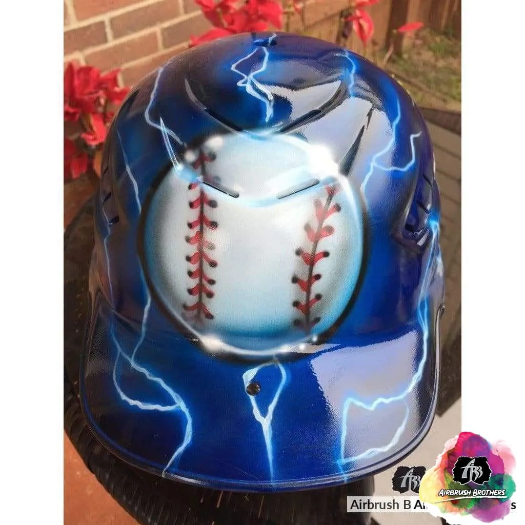 Airbrush Lightning Baseball Design