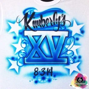 Airbrush Quince Shirt With Stars Design