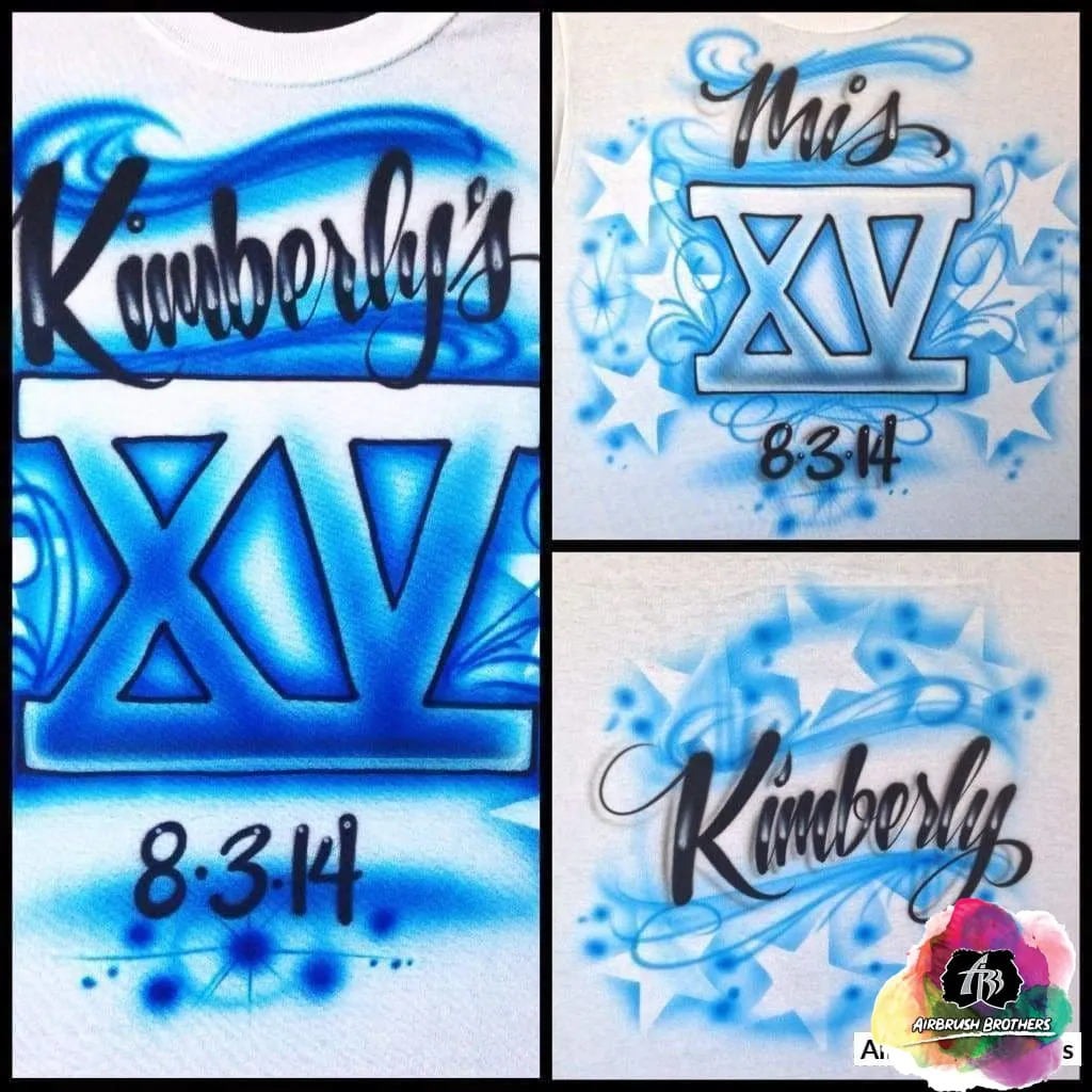 Airbrush Quince Shirt With Stars Design