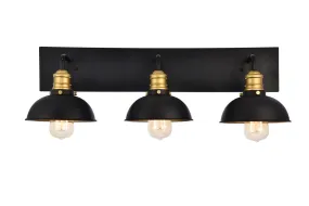 ANDERS BLACK AND BRASS 3 LIGHT SCONCE