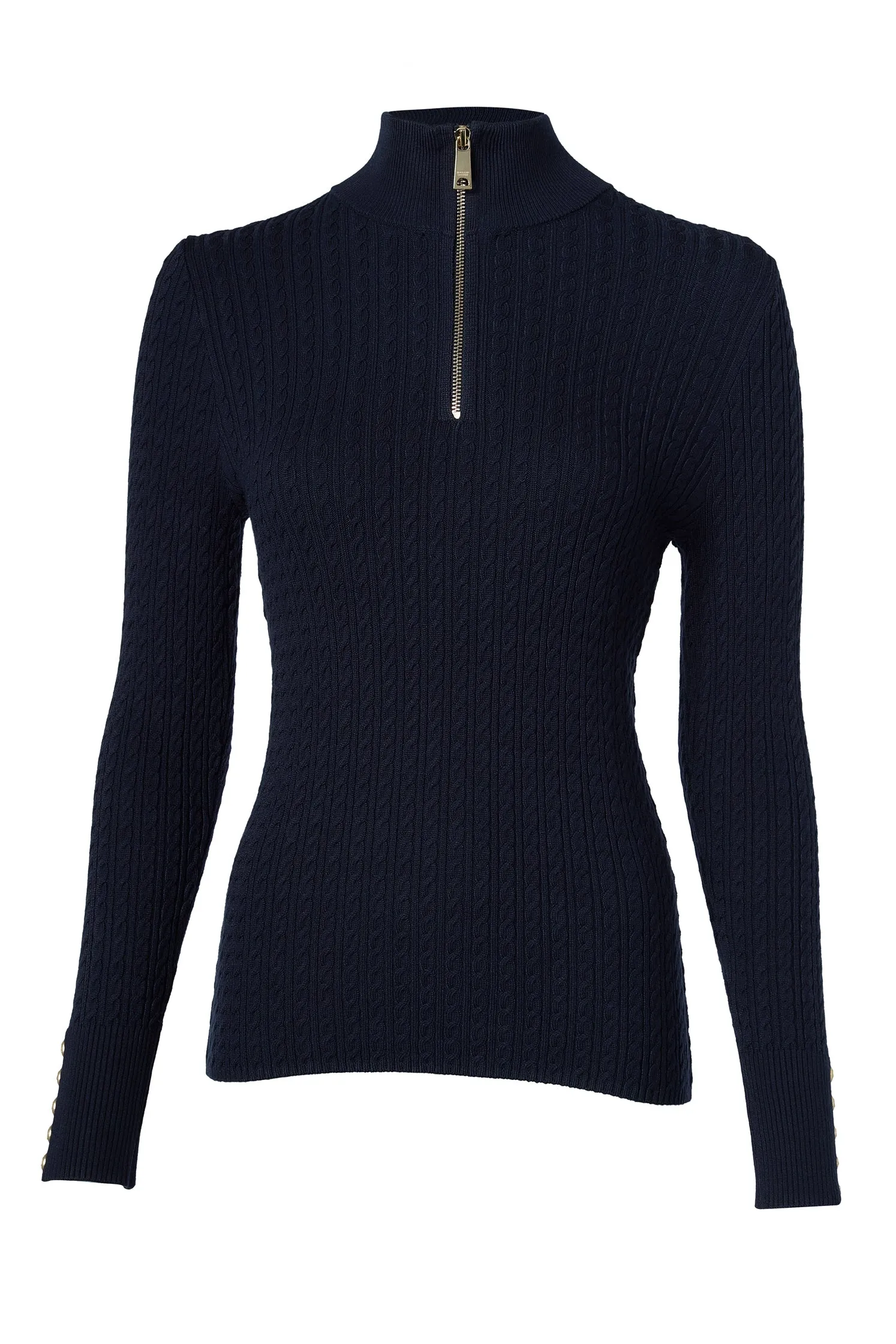 Ava Half Zip Knit (Ink Navy)