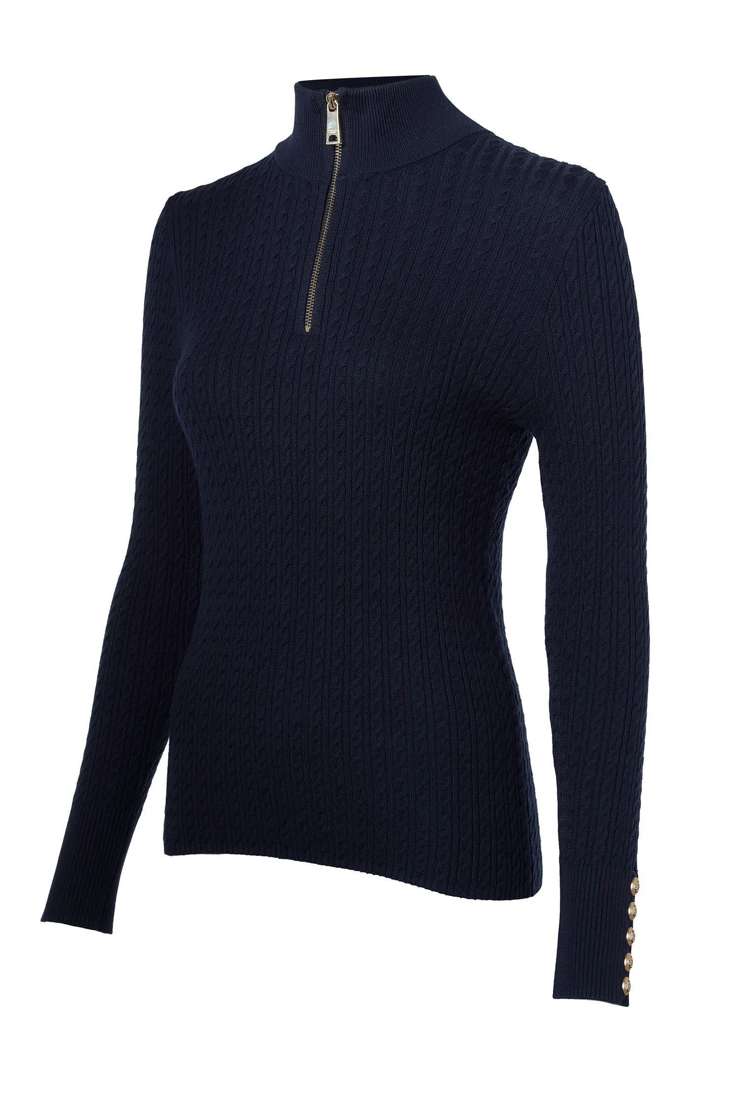 Ava Half Zip Knit (Ink Navy)