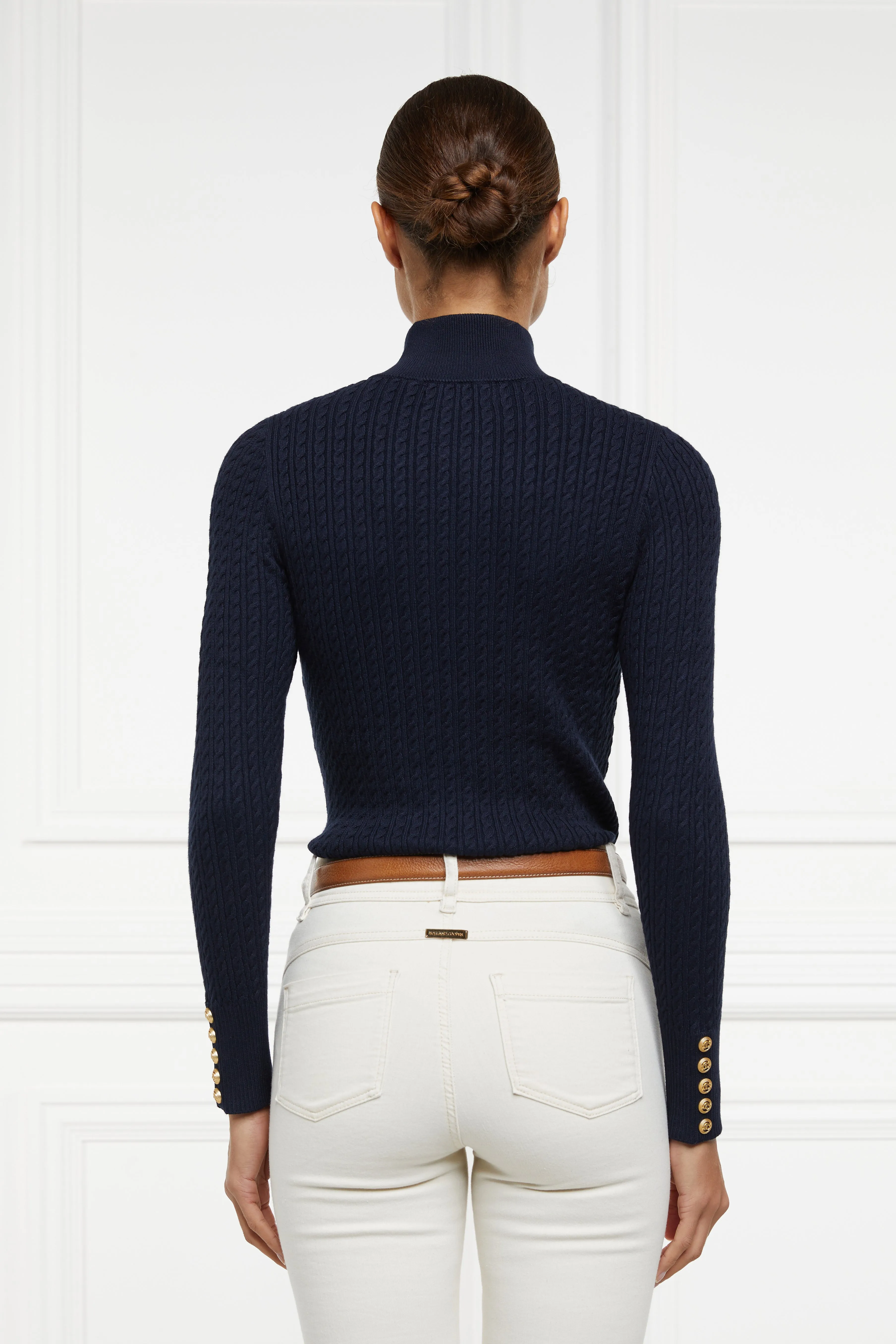 Ava Half Zip Knit (Ink Navy)