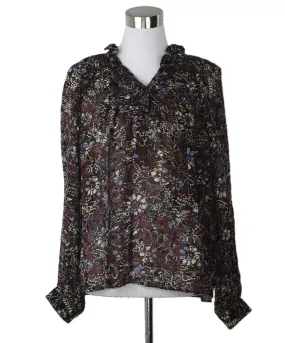 Ba&sh Burgundy Floral Blouse sz 6