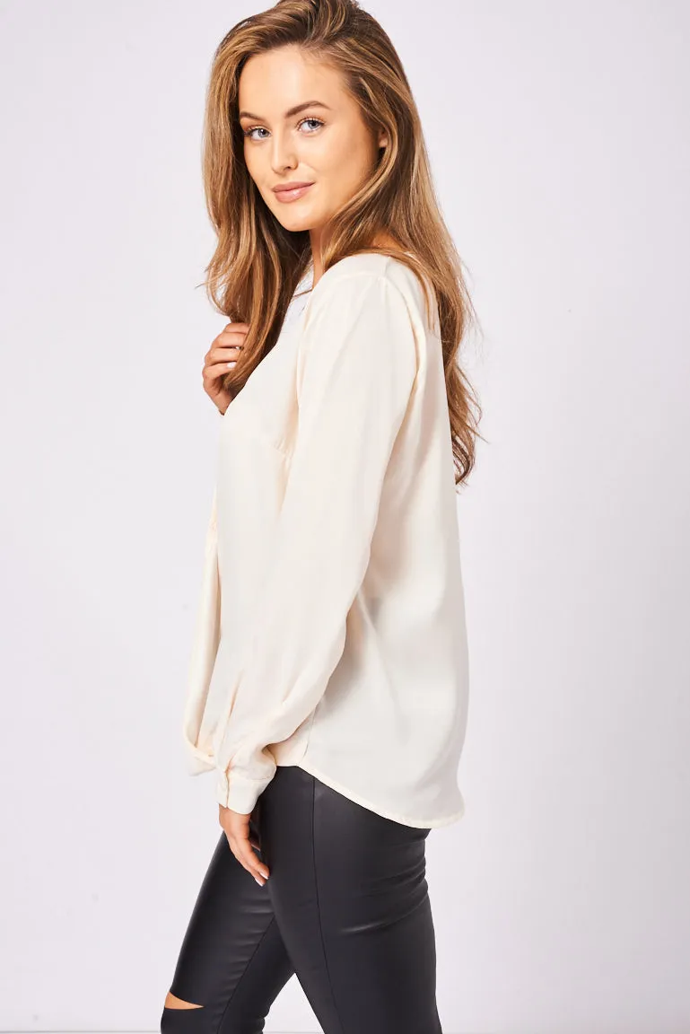 BIK BOK Crossover Top In Soft Peach