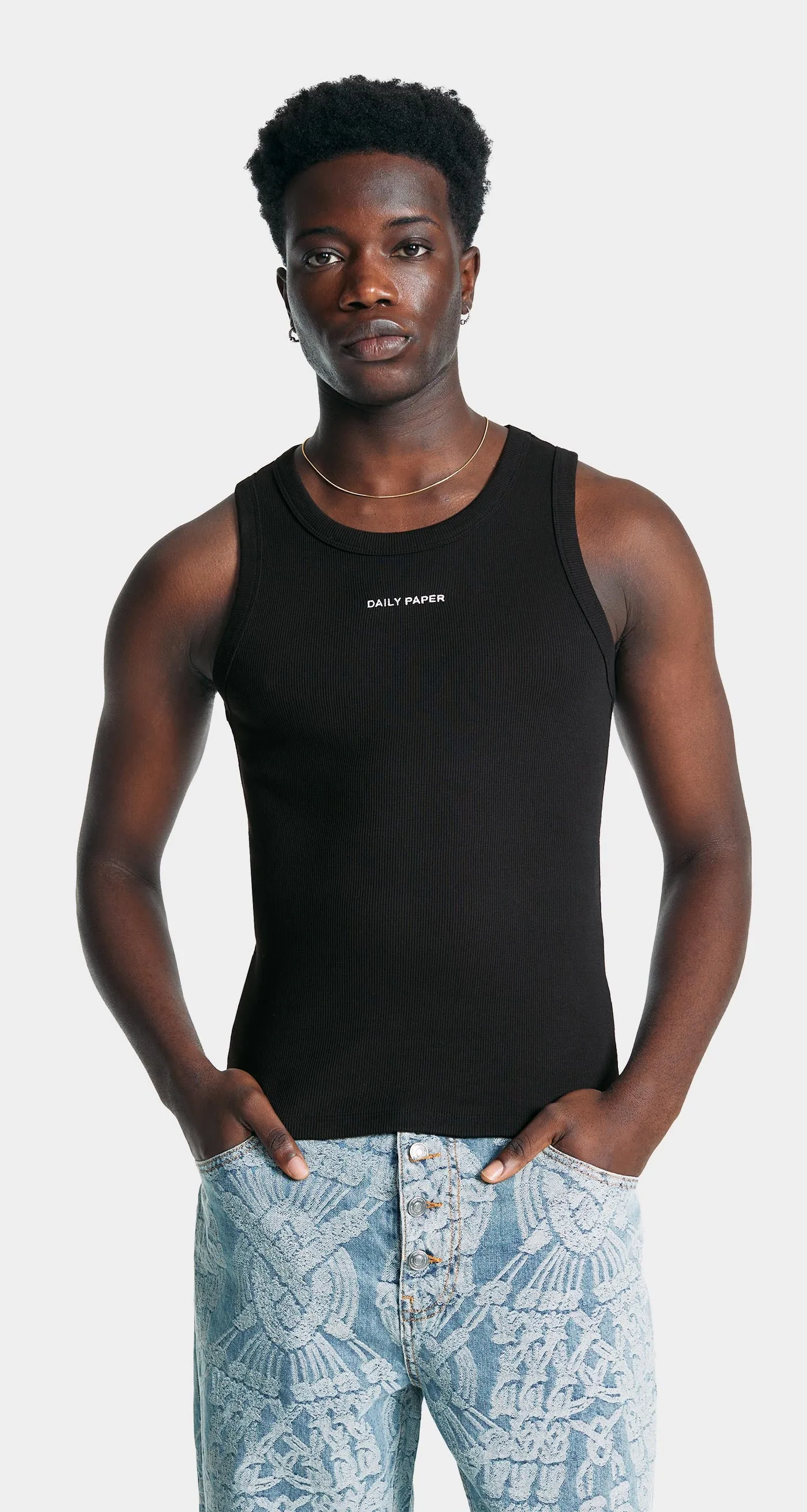 Black Logotype Tank Top