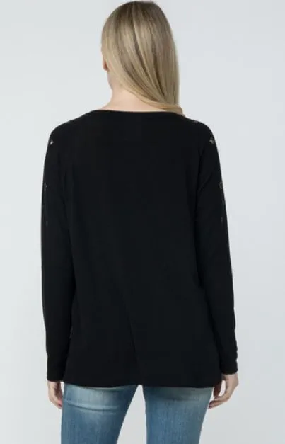 Black Zippered L/S w/ Grommets