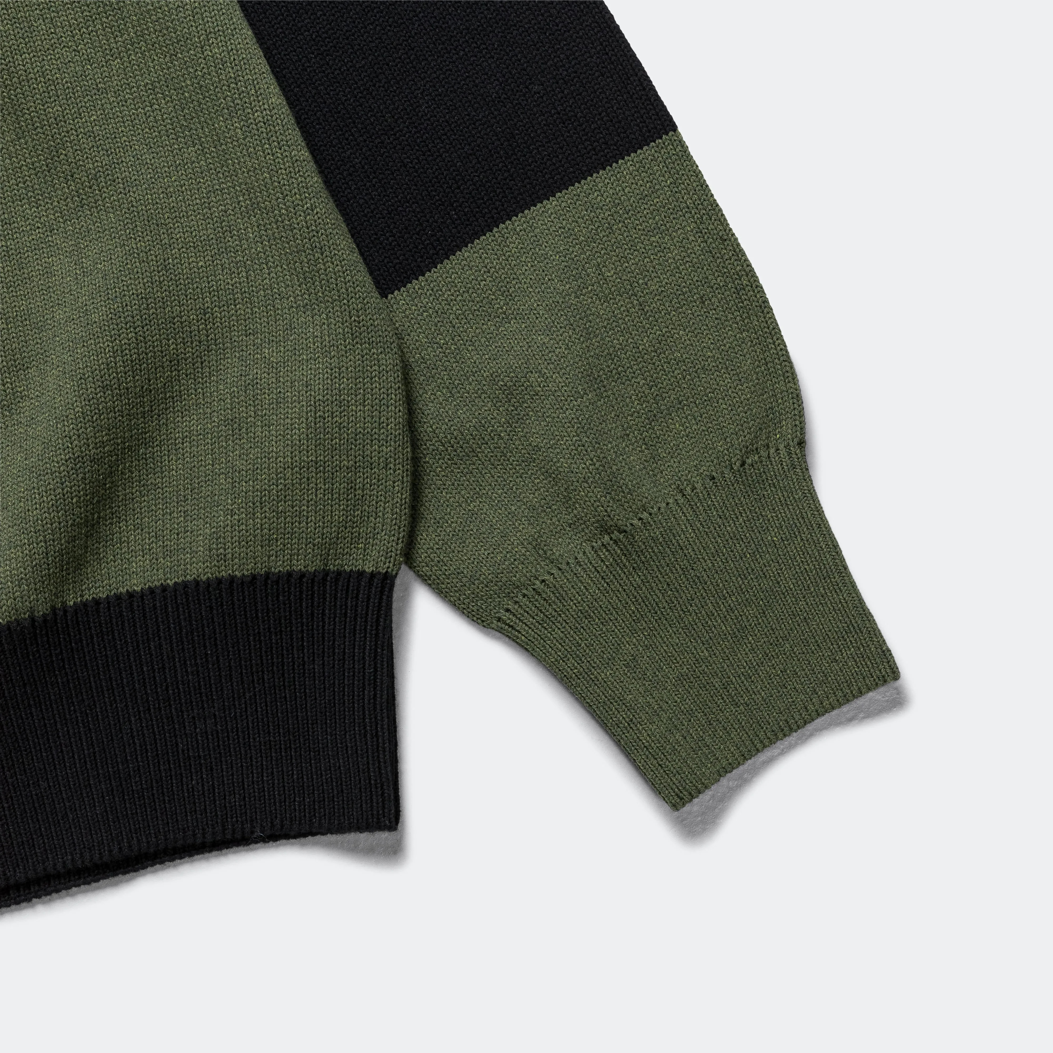 Block Stripe Jumper - Green/Black Dry Cotton