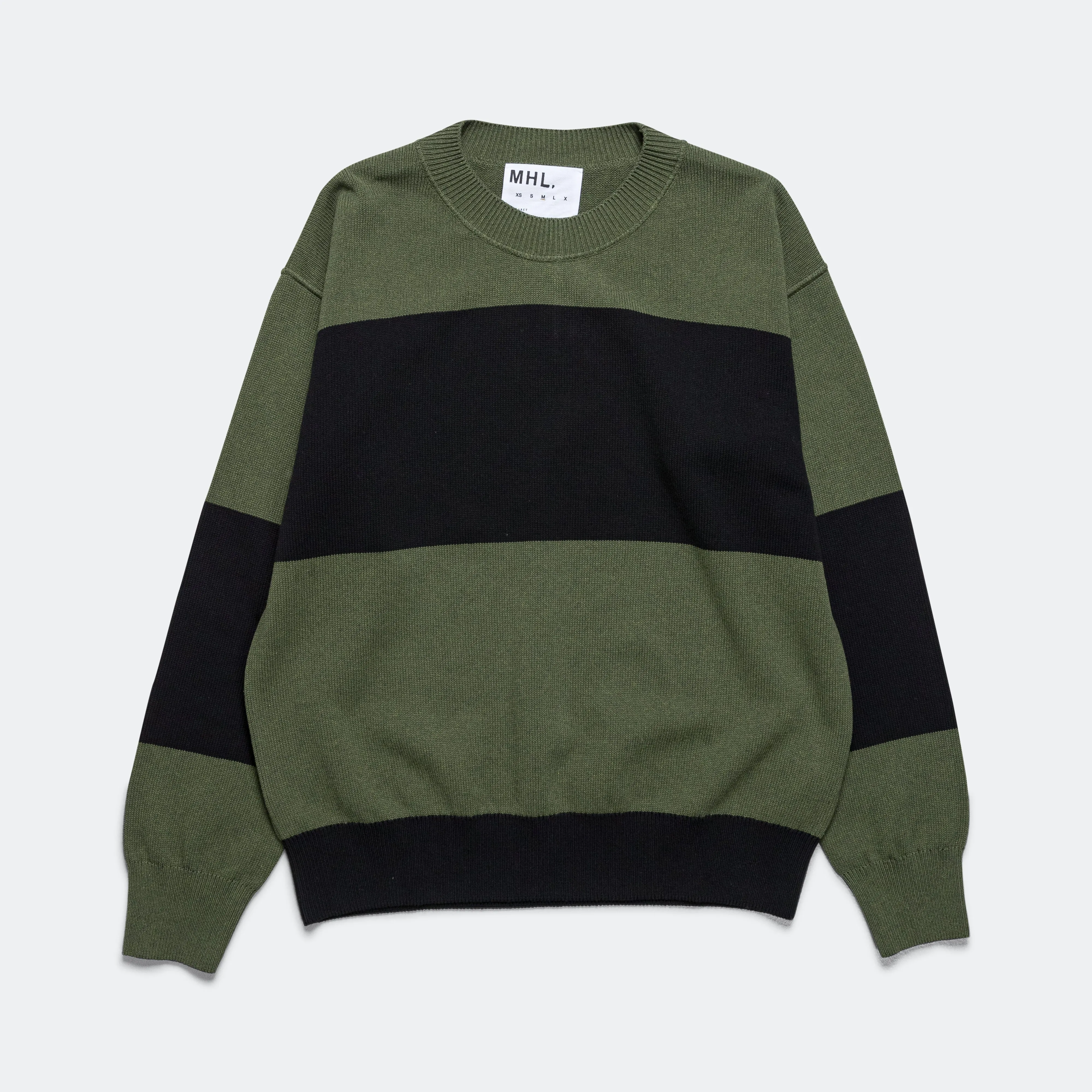 Block Stripe Jumper - Green/Black Dry Cotton