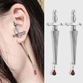 Blood Sworn Dagger Stud Earrings