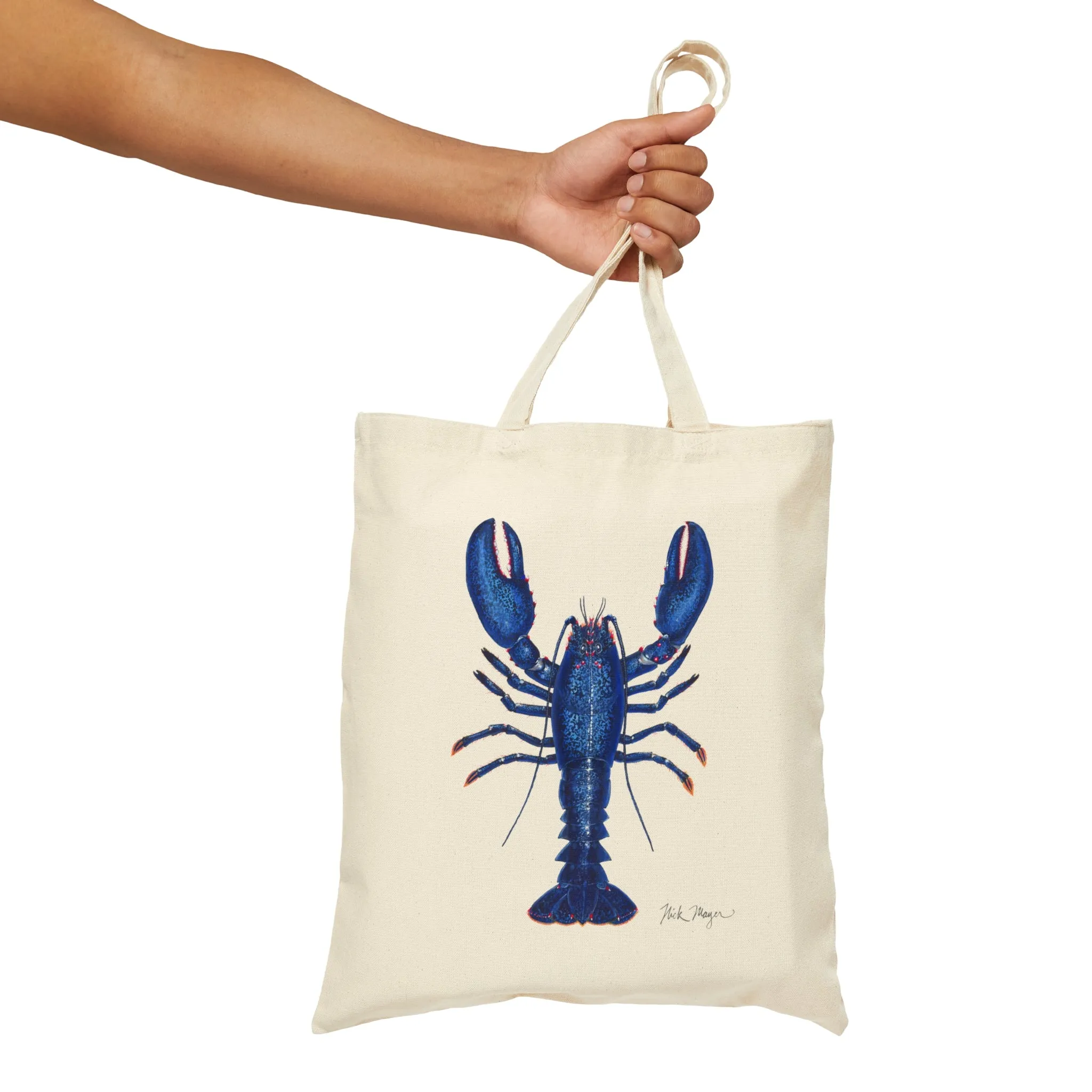 Blue Lobster Cotton Canvas Tote Bag