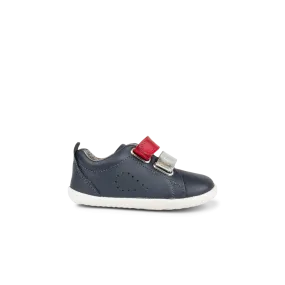 Bobux Step Up Grass Court Switch Kids Navy (Red   Silver Metallic)