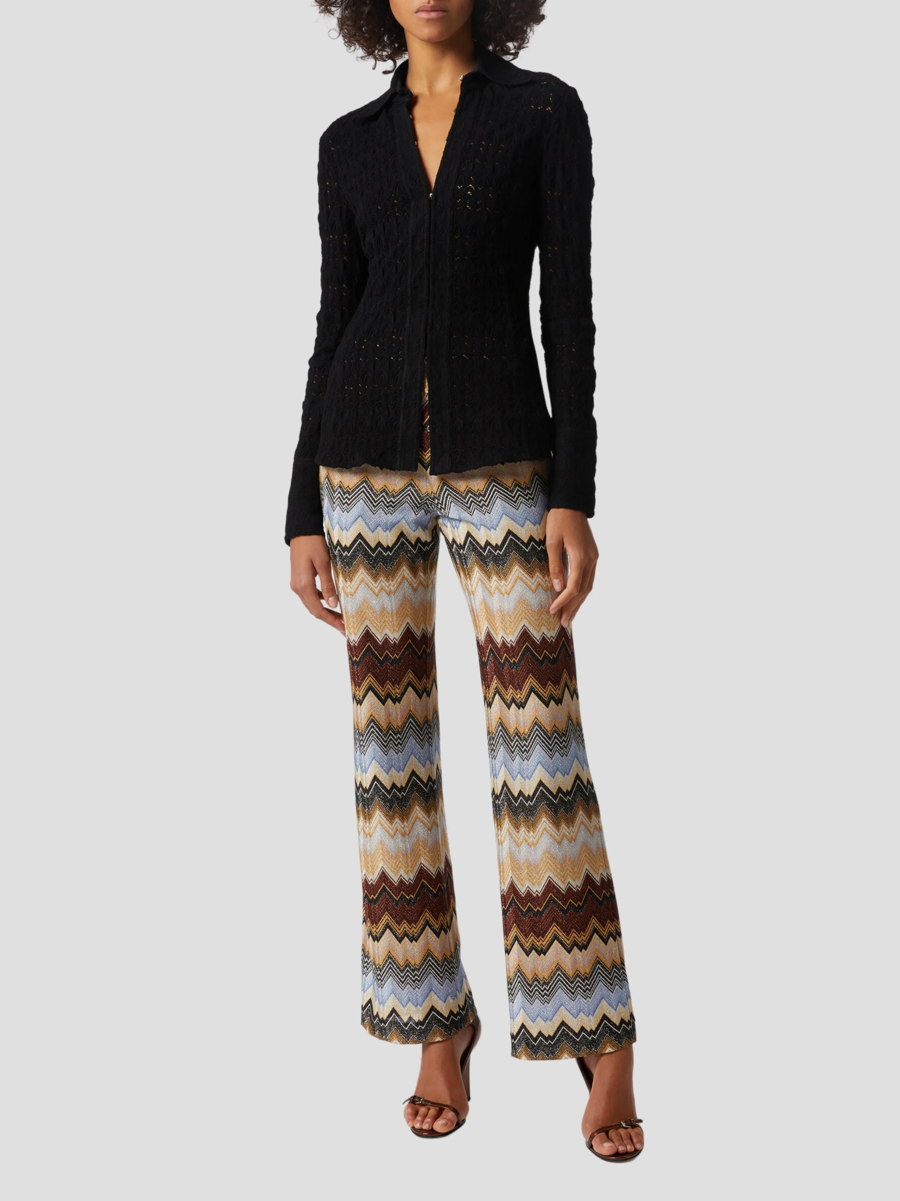 Brown Multi Zig Zag Pant