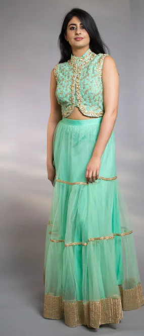 Buy Classy Sea green colored lehenga choli | Clearance