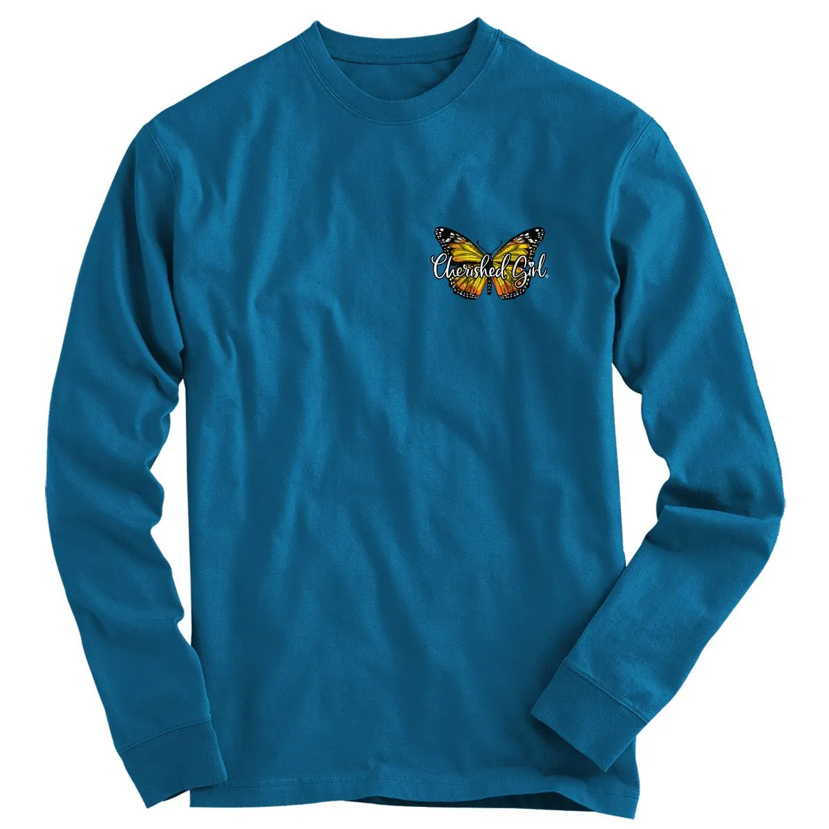 Cherished Girl Transformed Butterfly Faith Long Sleeve T-Shirt