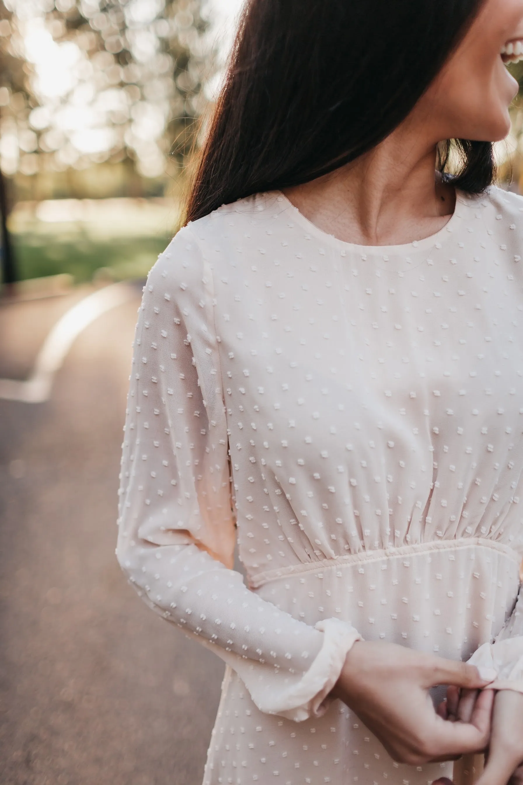 Colette Swiss Dot Dress in Ivory