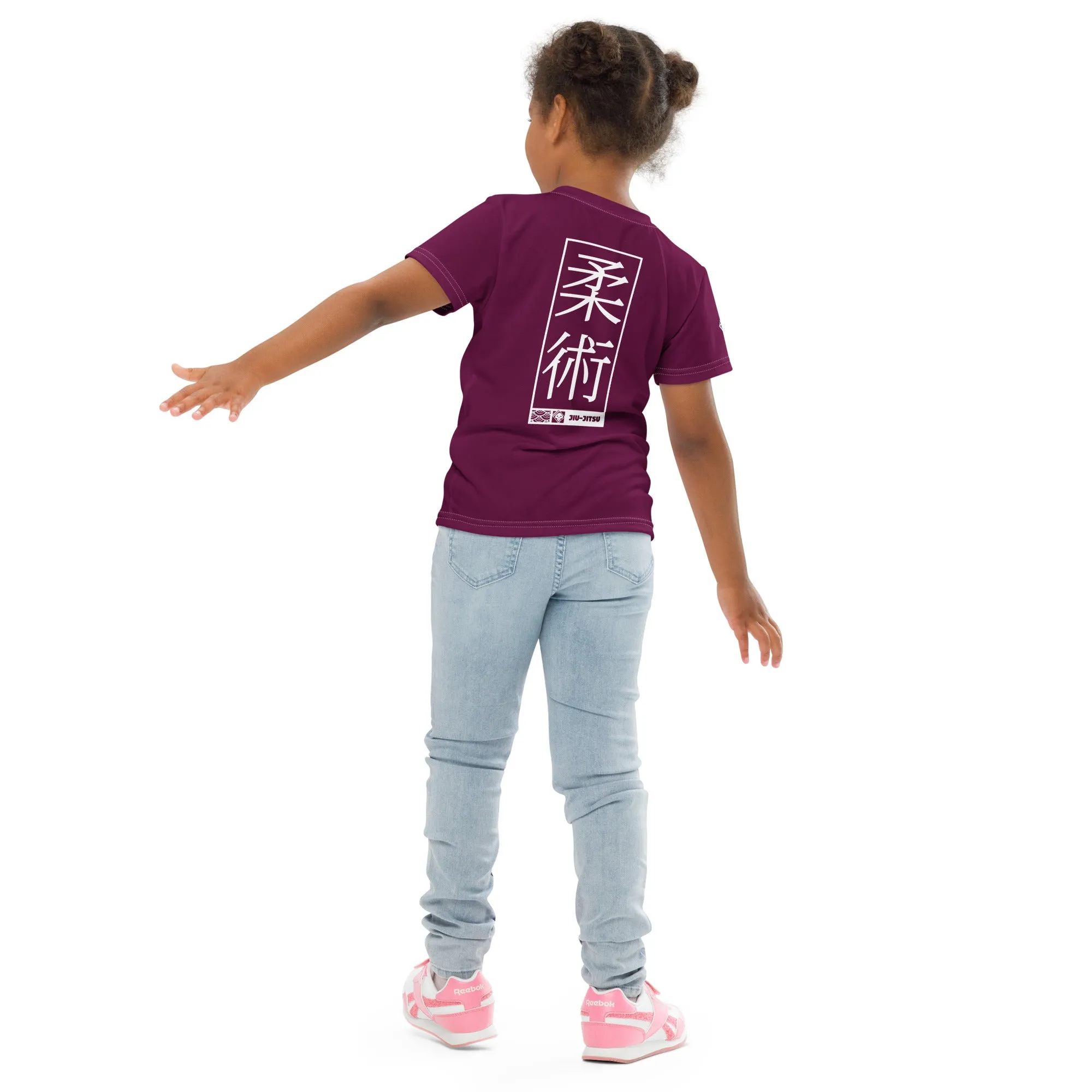 Colorful Confidence: Girl's Short Sleeve Jiu-Jitsu Rash Guard - Tyrian Purple