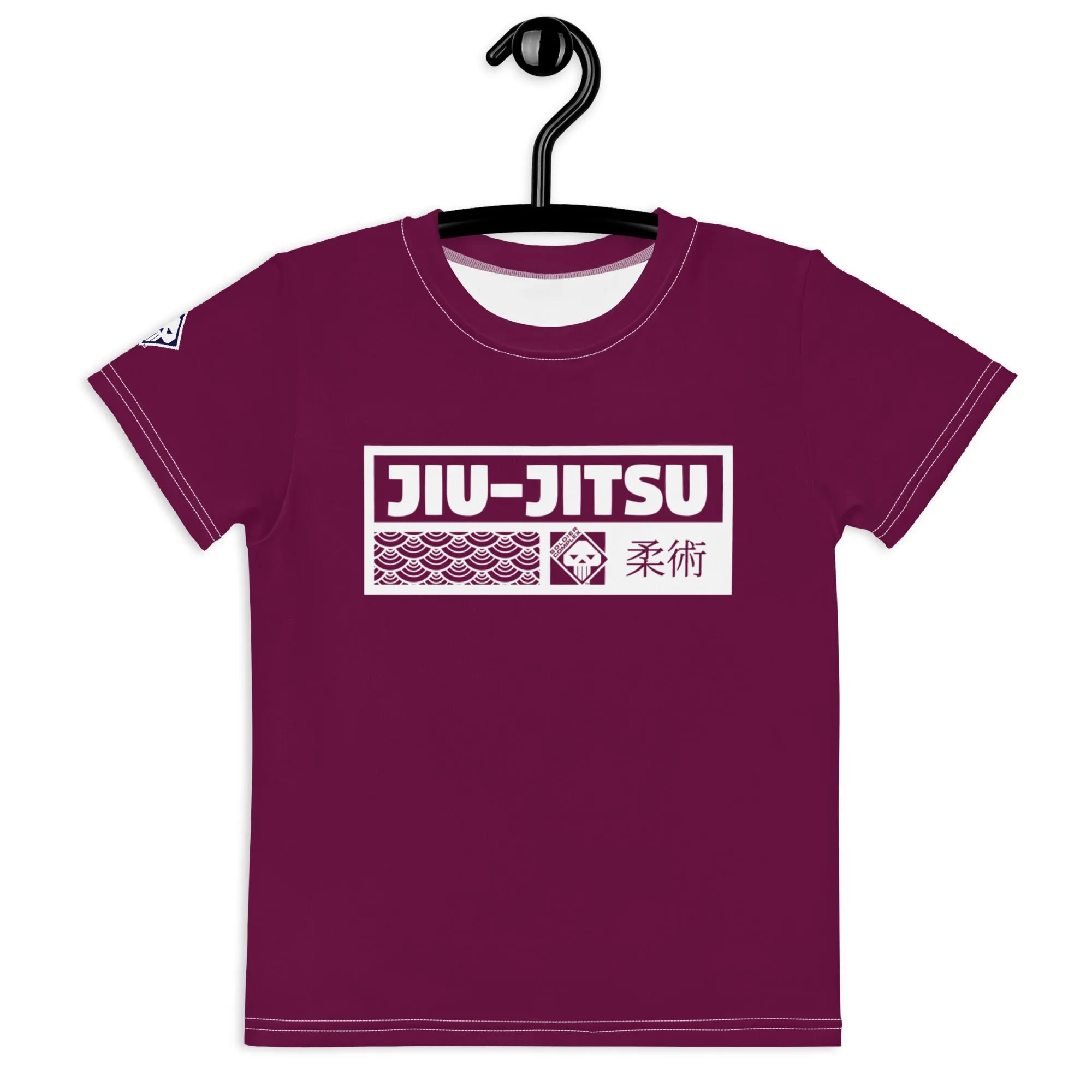 Colorful Confidence: Girl's Short Sleeve Jiu-Jitsu Rash Guard - Tyrian Purple