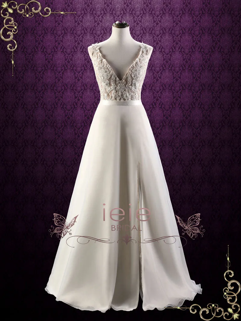 Convertible Lace Wedding Dress with Detachable Skirt | ARINA