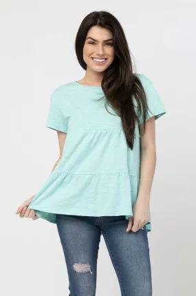 Cotton Nursing Top - Ruffle Mint