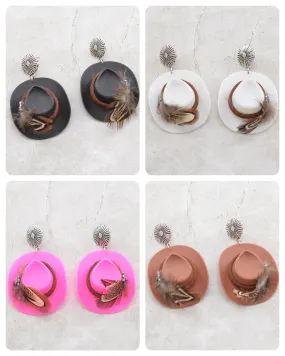 Cowboy hat earrings