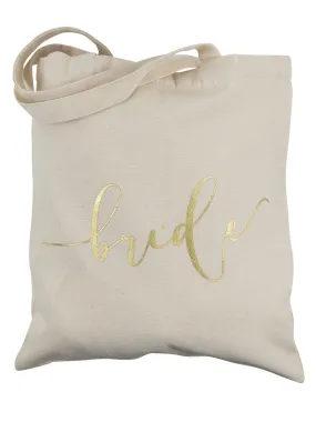 CREAM AND GOLD BRIDE TOTE IN CANVAS