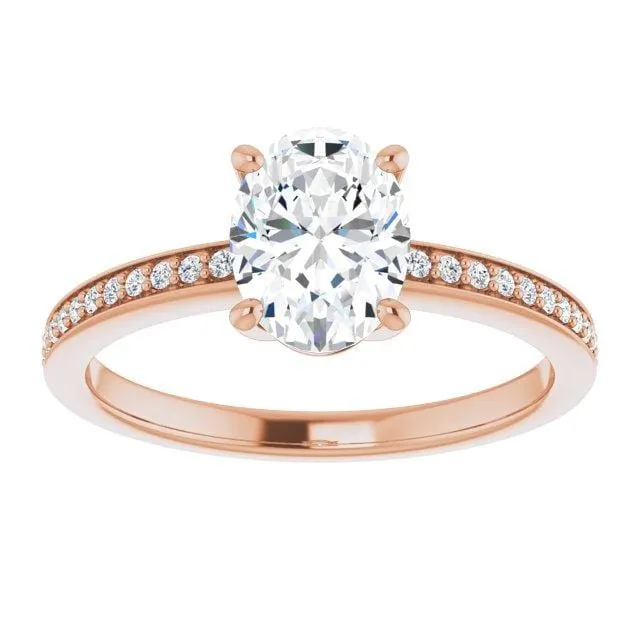 Darcy - Basket Set Engagement Ring with Accented Shank - Setting only