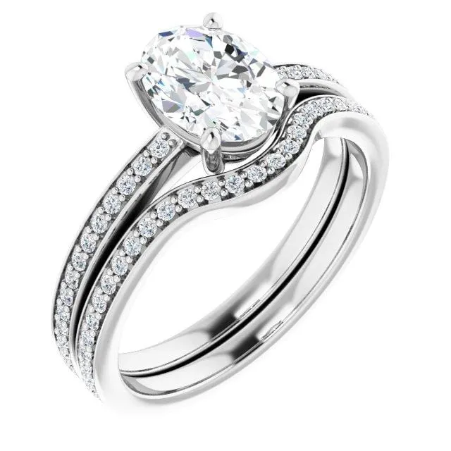 Darcy - Basket Set Engagement Ring with Accented Shank - Setting only