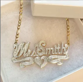 Double Plated 3D Beaded Name Necklace