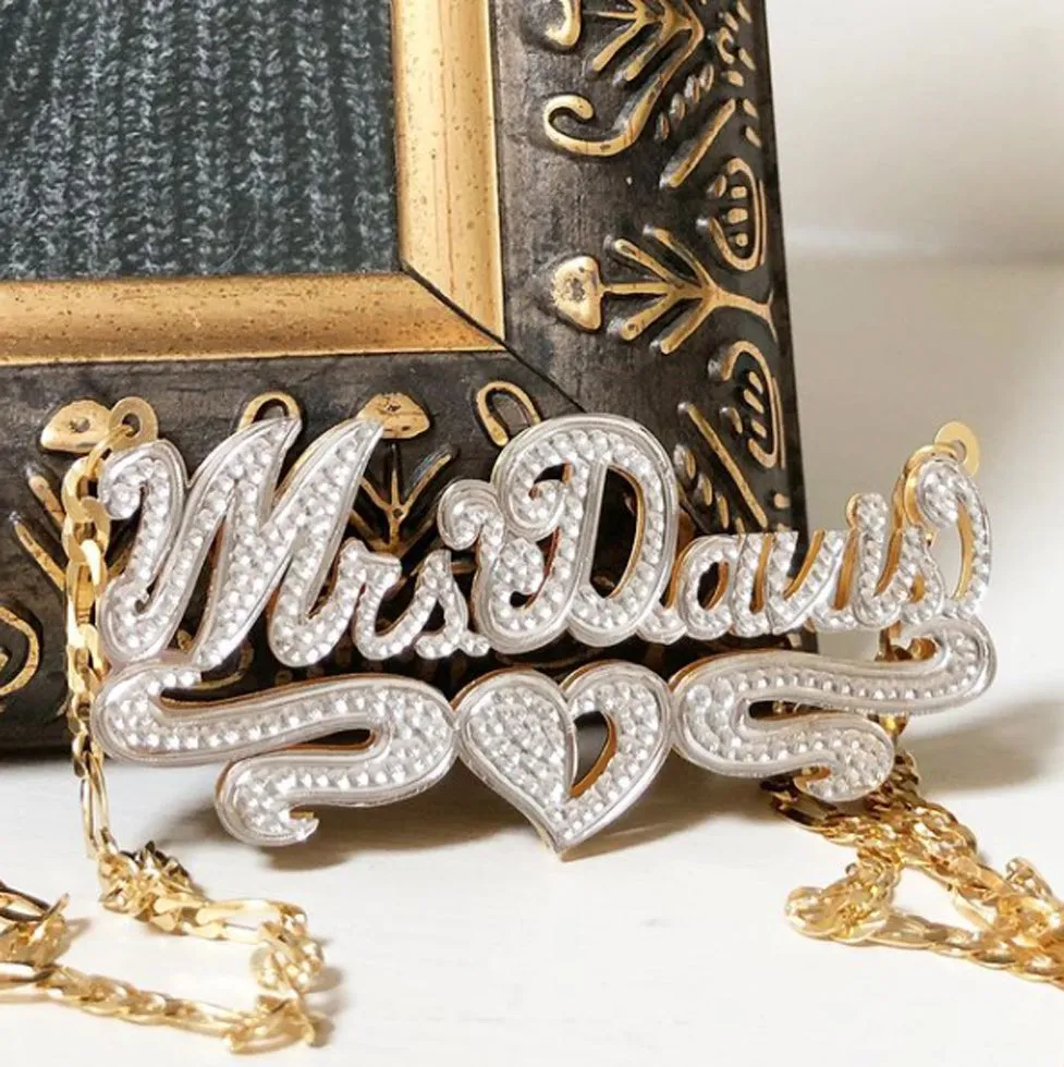 Double Plated 3D Beaded Name Necklace