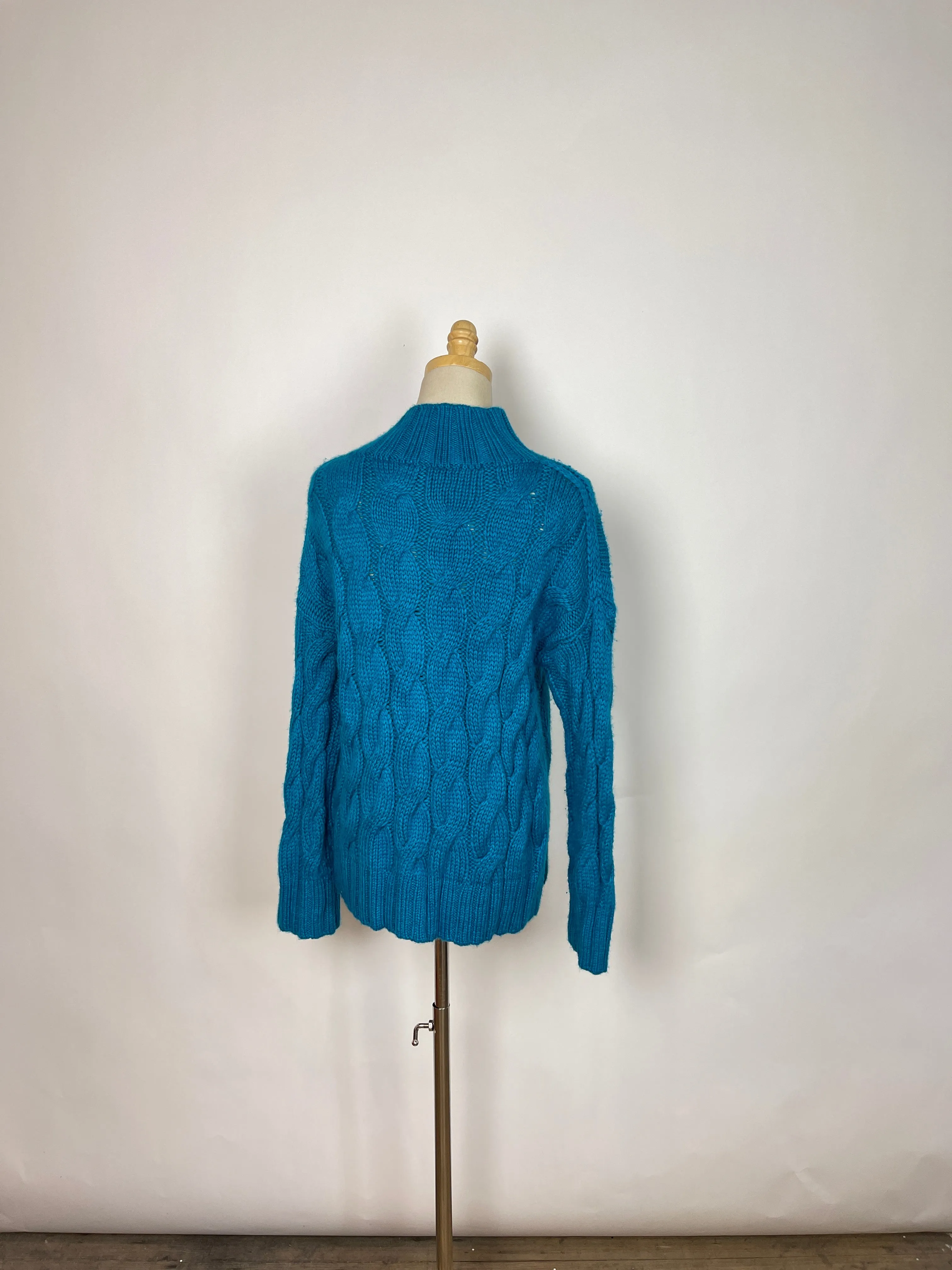 Eleven Six Teal Cable Mock Neck (XS/S)