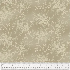 Fabric 108" Quilt Back FLORAL VINE, ALMOND from GARDEN TALE Collection by Jeanne Horton 53809W-1DES