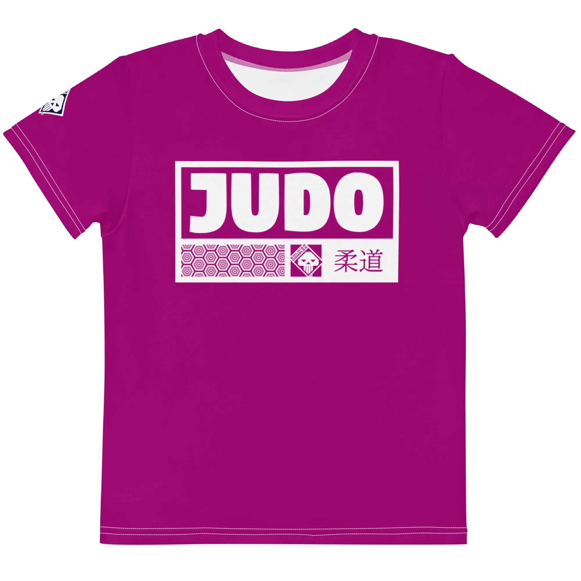 Fashionable Performance: Boy's Short Sleeve Judo Rash Guard - Vivid Purple