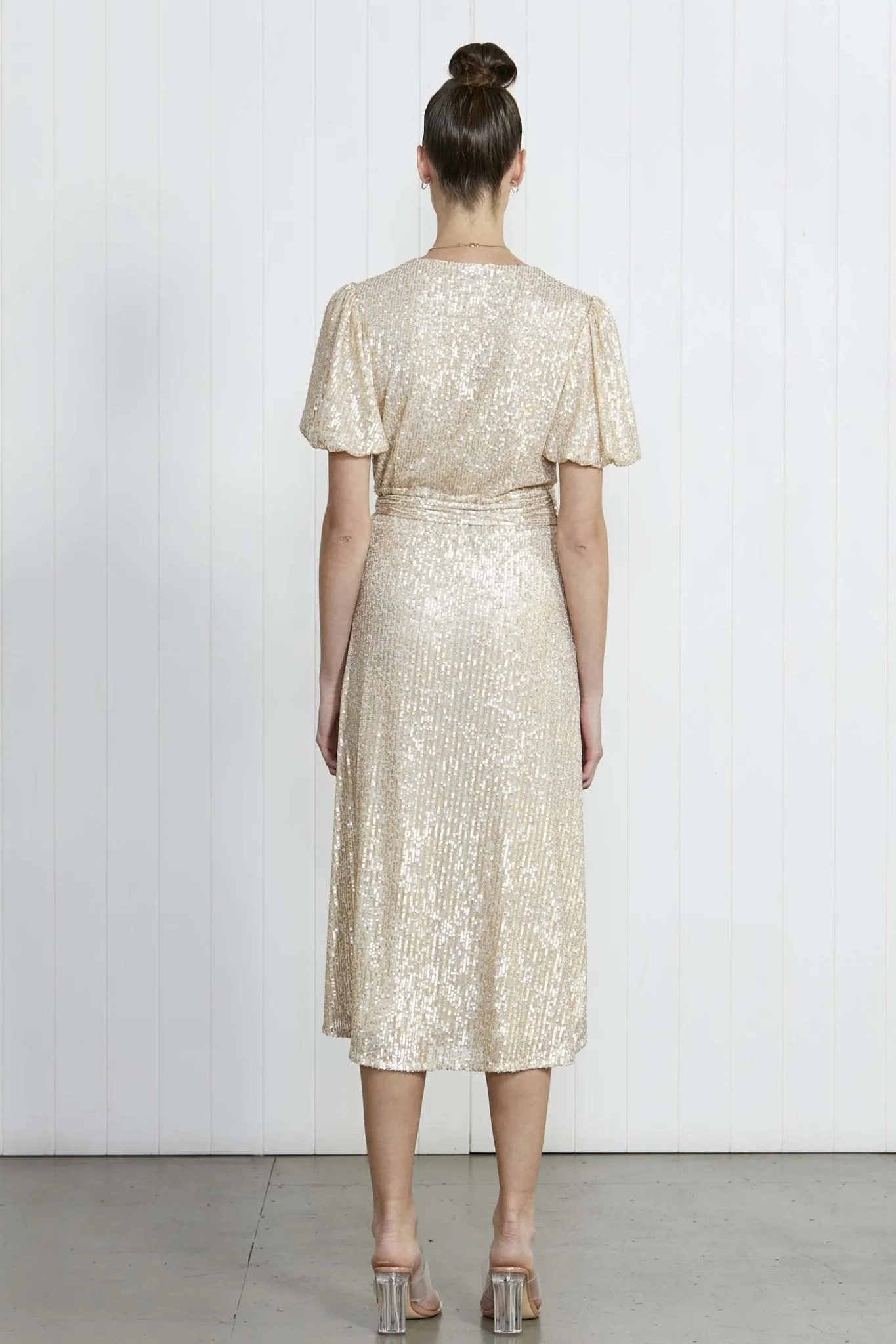 Fate   Becker Partyman Dress in Gold Sequins Size