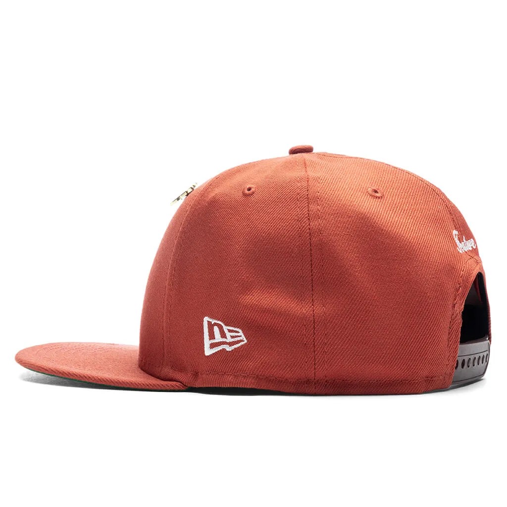 Feature x New Era Old English F Snapback Hat w/ Pin - Rust