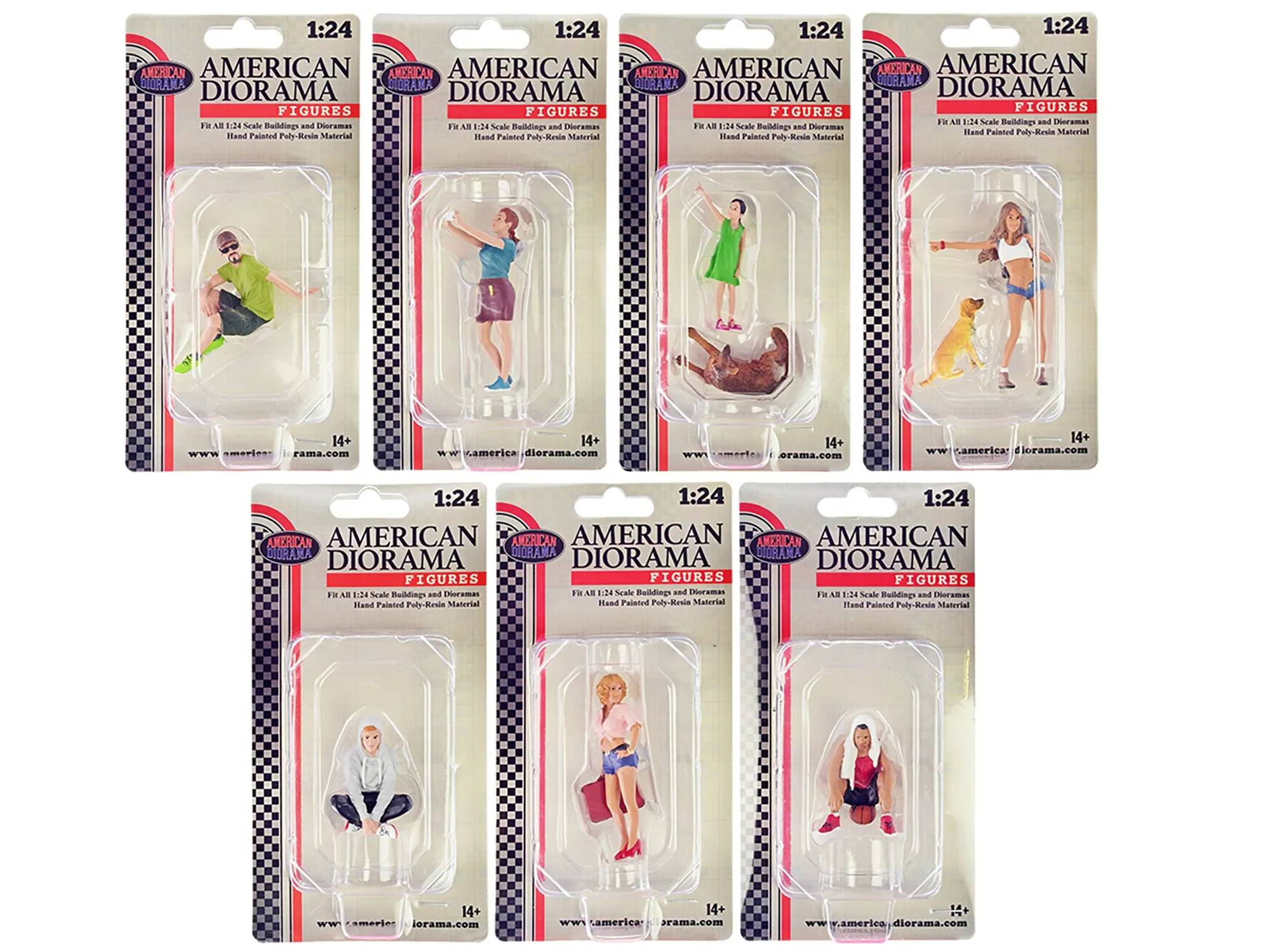 Figure24 Series 1 9 piece Figure Set for 1/24 Scale Models by American Diorama