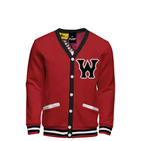 Fleece Varsity Cardigan With Custom Printed Lining