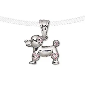 Gemmed Sterling Silver Poodle Charm