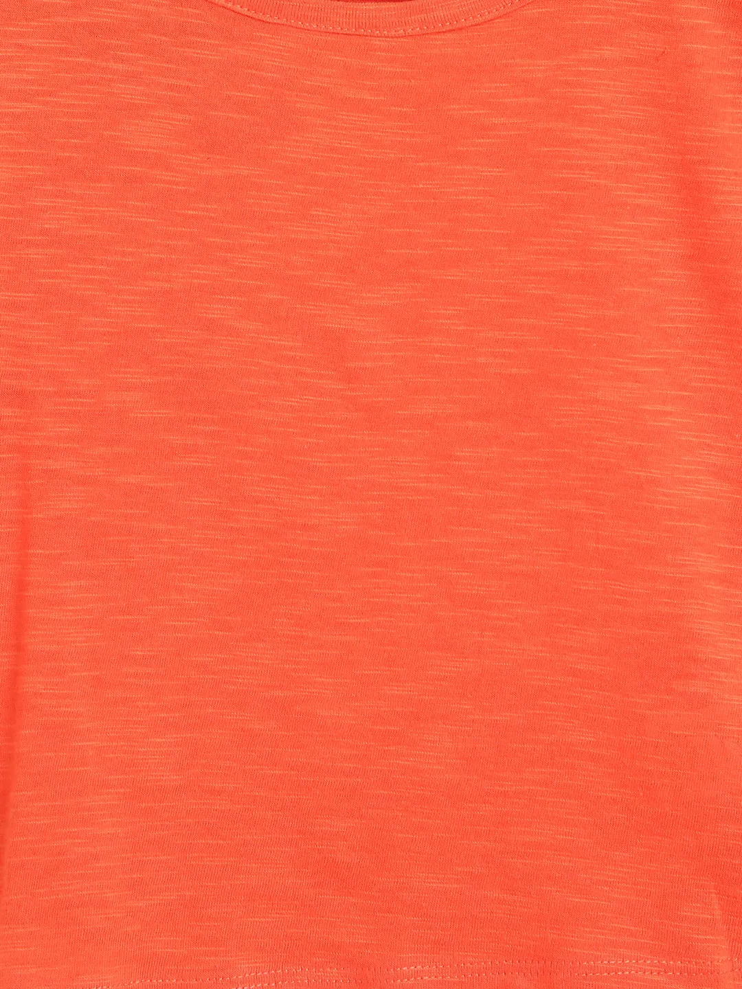 Girls Orange Solid T-Shirt