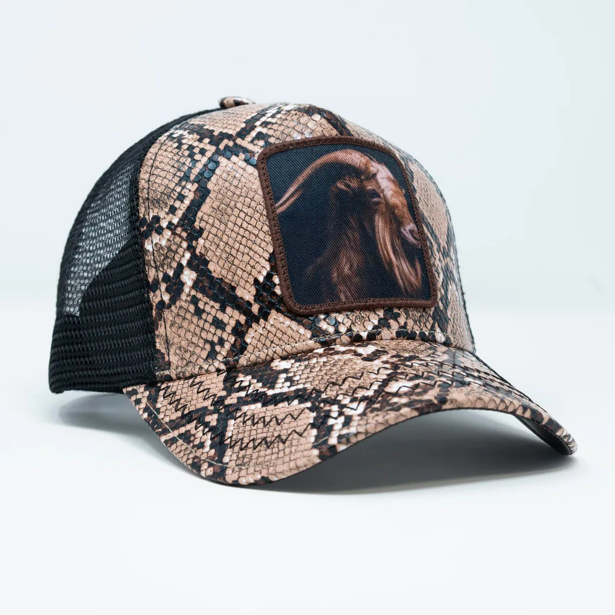 Goat Snakeskin Trucker Hat