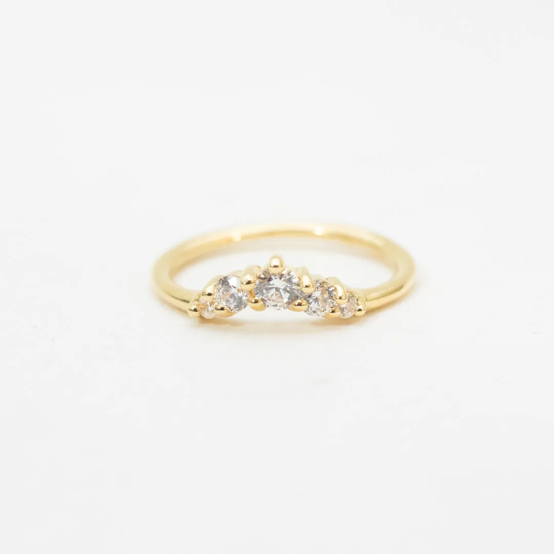 Gold Vermeil Vintage CZ Arc Ring